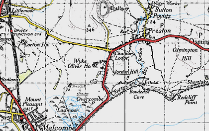 Old map of Overcombe in 1946