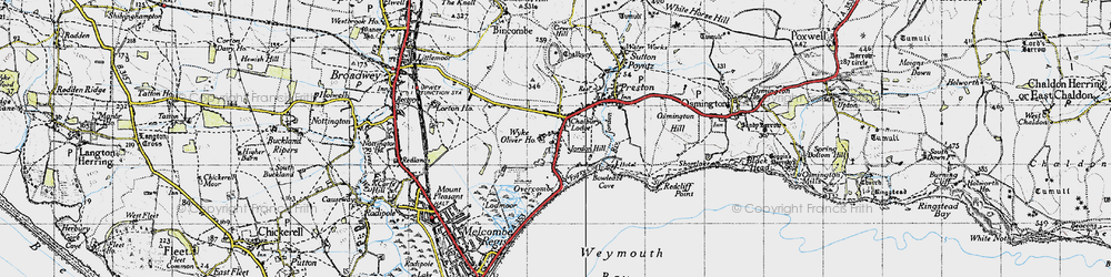 Old map of Bowleaze Cove in 1946