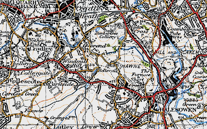 Old map of Overend in 1947