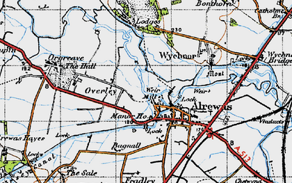 Old map of Overley in 1946