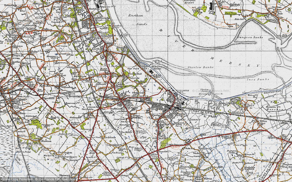 Old Map of Historic Map covering Booston Wood in 1947