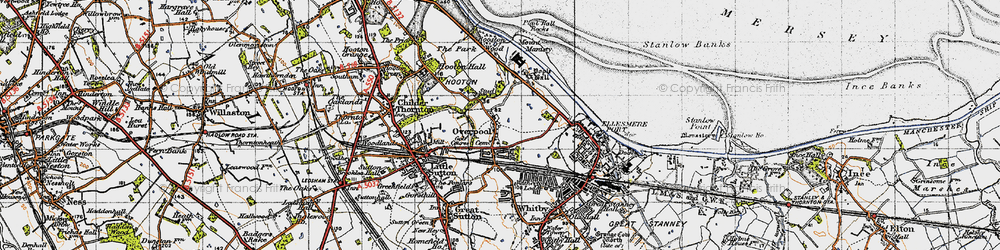 Old map of Booston Wood in 1947