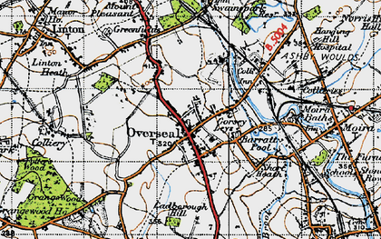 Old map of Overseal in 1946