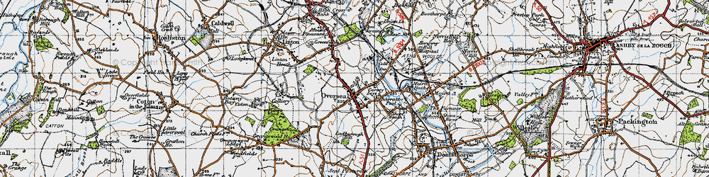 Old map of Overseal in 1946