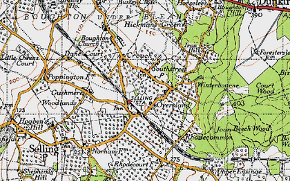 Old map of Oversland in 1946