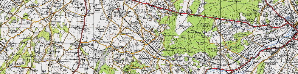 Old map of Oversland in 1946
