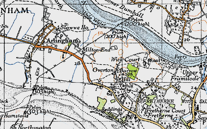Old map of Overton in 1946