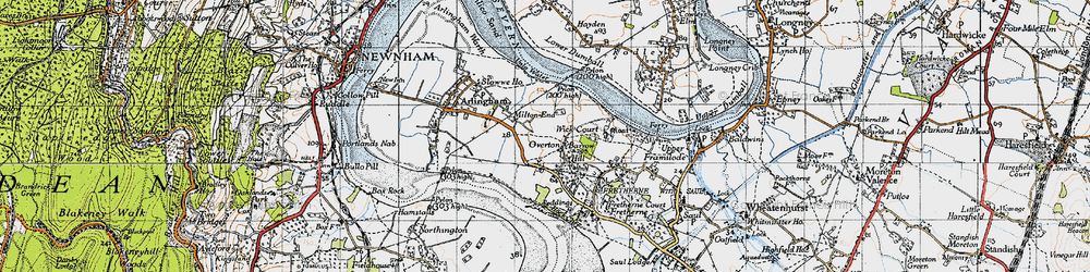 Old map of Overton in 1946