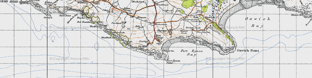 Old map of Overton in 1946