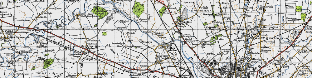 Old map of Overton in 1947