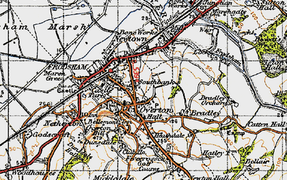 Old map of Overton in 1947