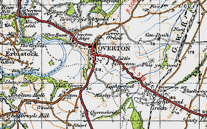 Old map of Overton in 1947