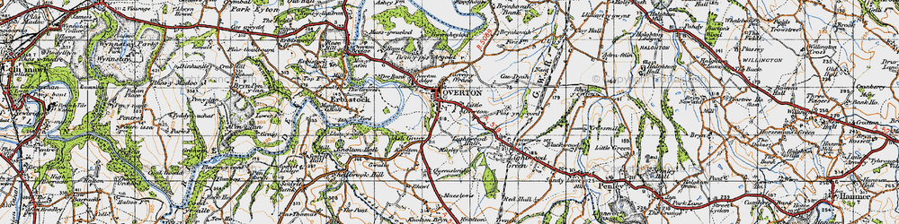 Old map of Overton in 1947
