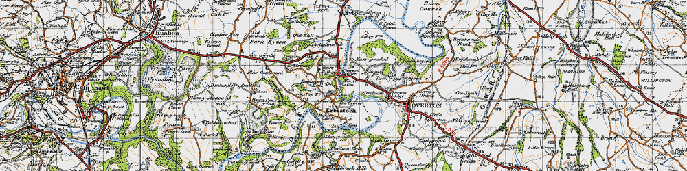 Old map of Min-yr-afon in 1947