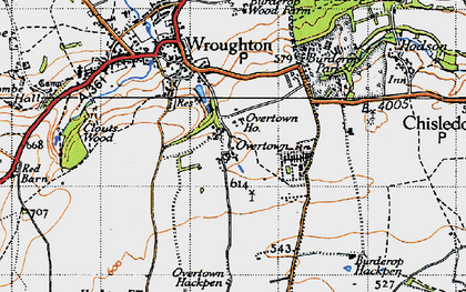 Old map of Burderop Hackpen in 1947