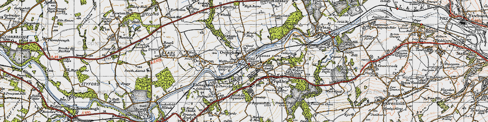 Old map of Ovingham in 1947