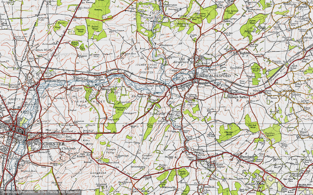 Old Map of Ovington, 1945 in 1945