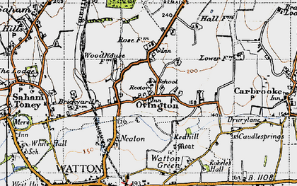 Old map of Ovington in 1946