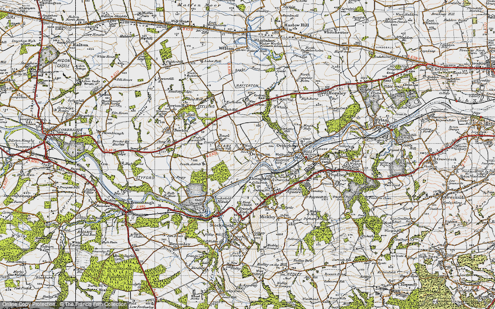 Old Map of Historic Map covering Whittle Burn in 1947