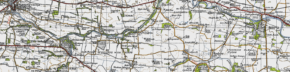 Old map of Ovington in 1947