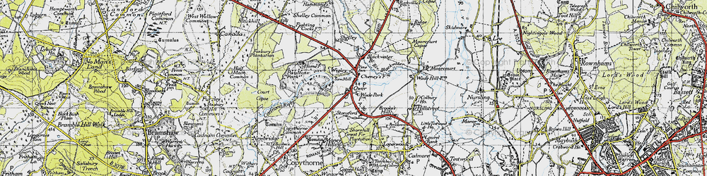 Old map of Ower in 1945