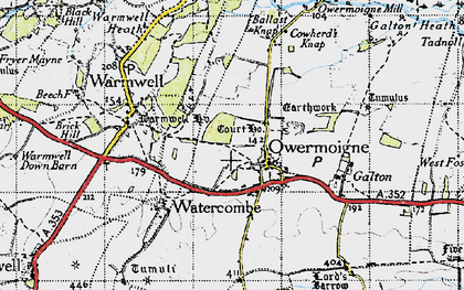 Old map of Owermoigne in 1946
