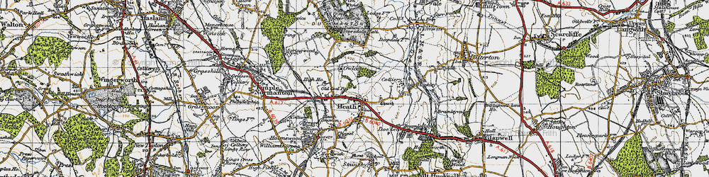 Old map of Owlcotes in 1947