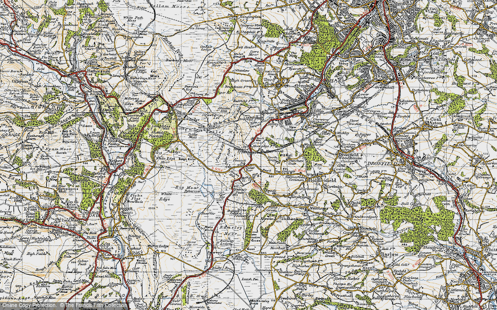 Old Map of Owler Bar, 1947 in 1947
