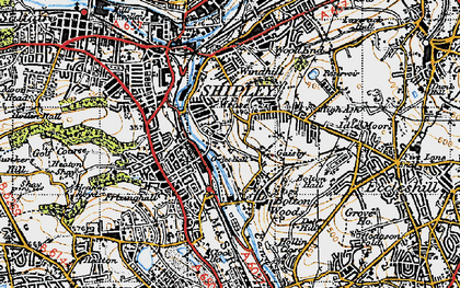 Old map of Owlet in 1947