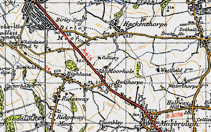 Old map of Owlthorpe in 1947