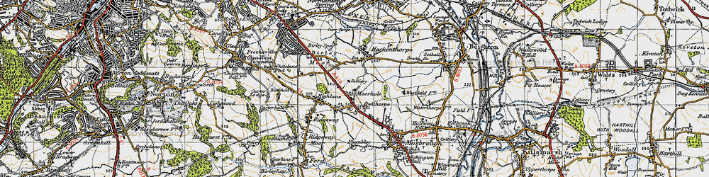 Old map of Owlthorpe in 1947