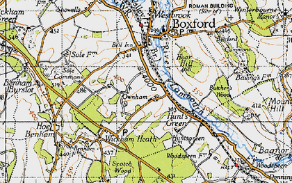Old map of Ownham in 1945
