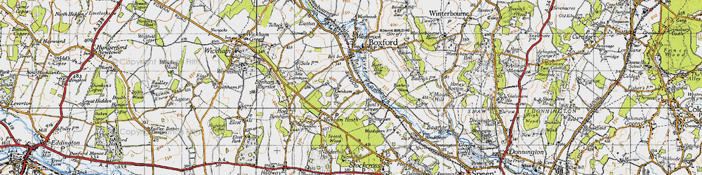 Old map of Ownham in 1945
