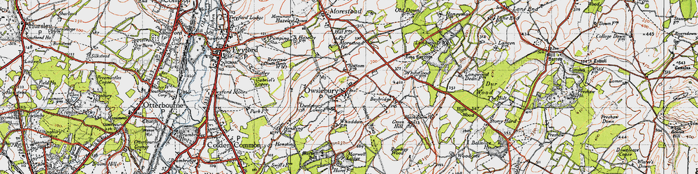 Old map of Owslebury in 1945