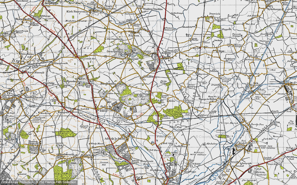Old Map of Historic Map covering Holme in 1947