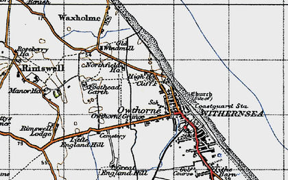 Old map of Owthorne in 1947
