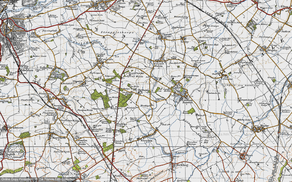 Old Map of Historic Map covering Borders Wood in 1946