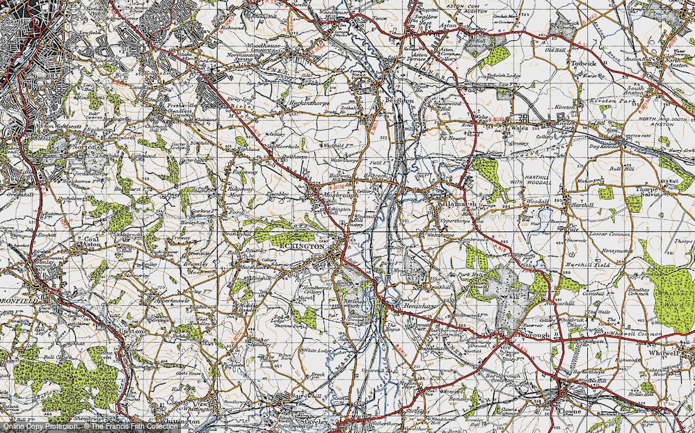 Old Map of Historic Map covering Windmill Hill in 1947