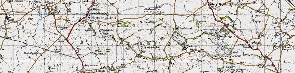 Old map of Oxcombe in 1946