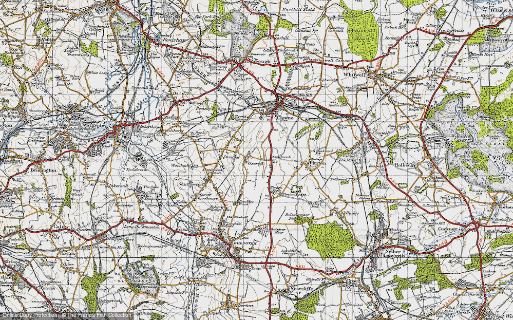 Old Map of Oxcroft, 1947 in 1947