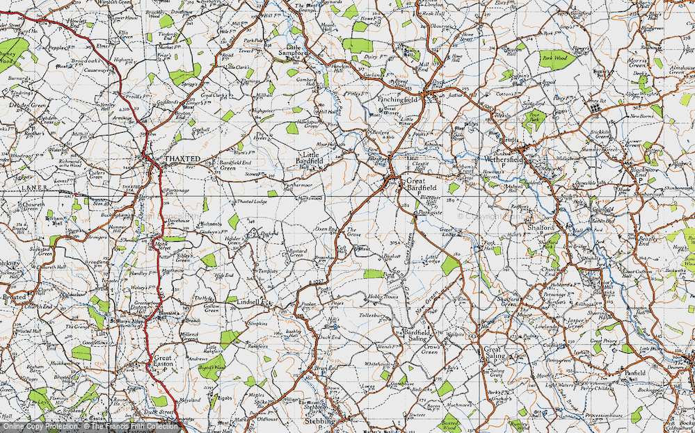 Old Map of Oxen End, 1946 in 1946