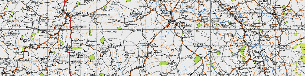 Old map of Oxen End in 1946