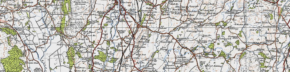 Old map of Oxenholme in 1947