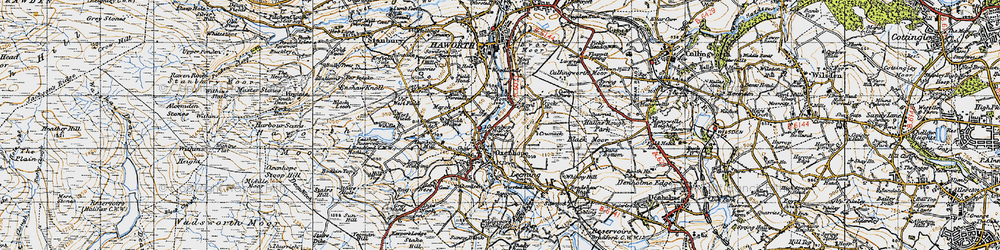 Old map of Oxenhope in 1947