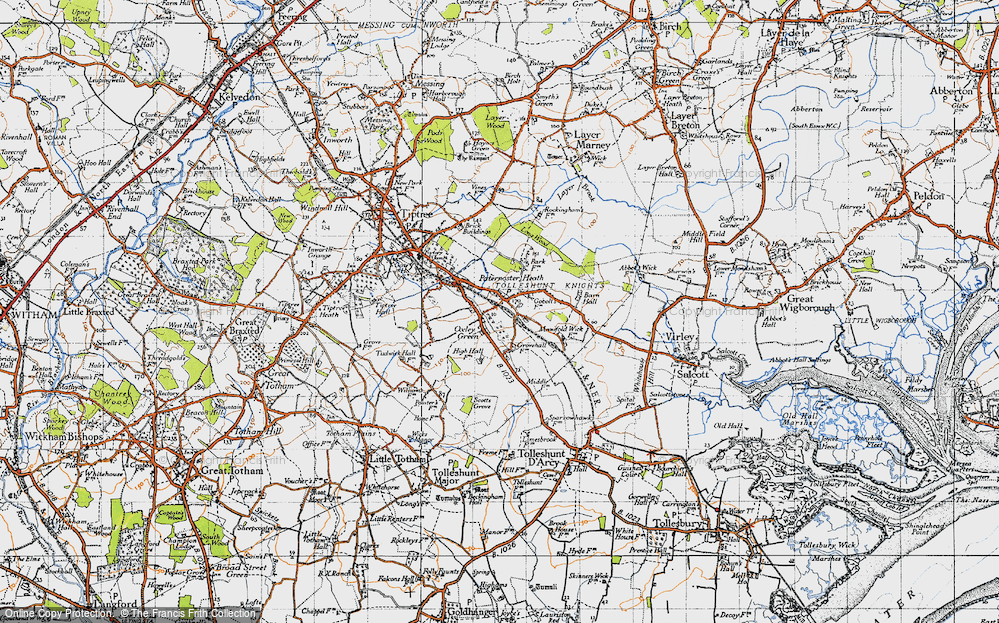 Old Map of Oxley Green, 1945 in 1945
