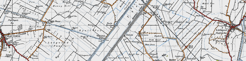 Old map of Oxlode in 1946