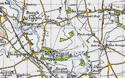 Old map of Oxnead in 1945