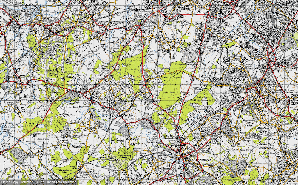 Old Map of Oxshott, 1945 in 1945