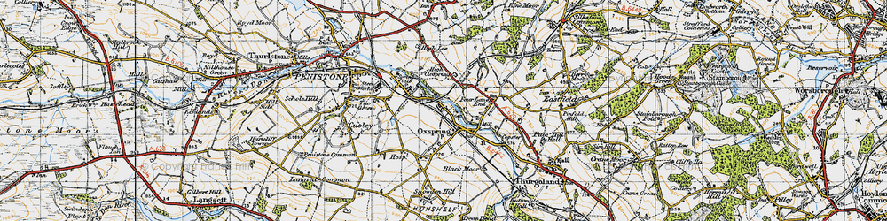 Old map of Oxspring in 1947