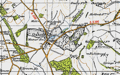 Old map of Oxton in 1946